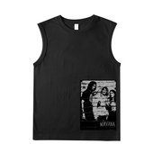 朋克乐纯棉无袖 nirvana 坎肩背心T恤 punk 破坏刀割 kurt cobain