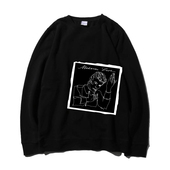 glam david bowie rock大卫鲍威摇滚手绘黑色贴布印花加绒加厚卫