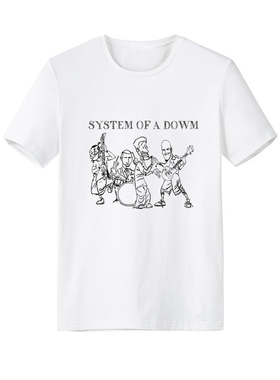korn system of a down手绘体制崩溃说唱新金属乐队摇滚短袖T恤