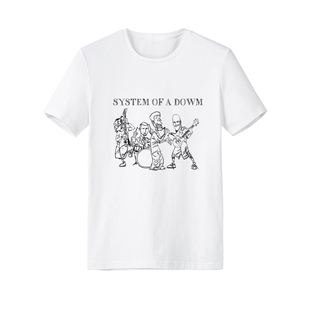 korn system of a down手绘体制崩溃说唱新金属乐队摇滚短袖T恤