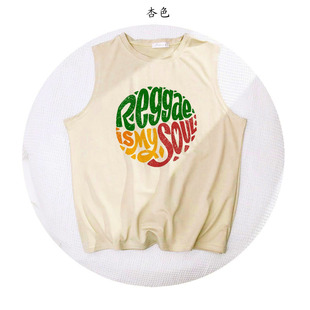 reggae is my soul 鲍勃马利夏季宽松凉快莫代尔无袖坎肩背心T恤