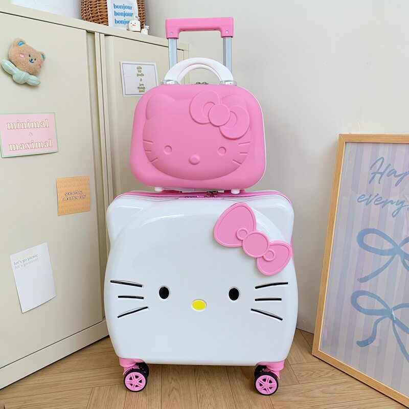 儿童行李箱子20寸拉杆登机旅行男女孩小型学生Hello Kitty凯蒂猫 - 实物图