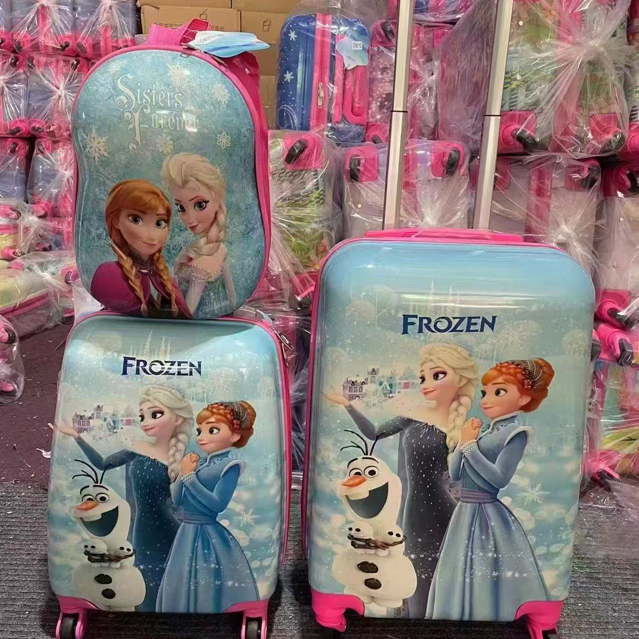 儿童拉杆箱18寸20行李小型学生旅行男女孩爱艾莎安娜冰雪奇缘公主