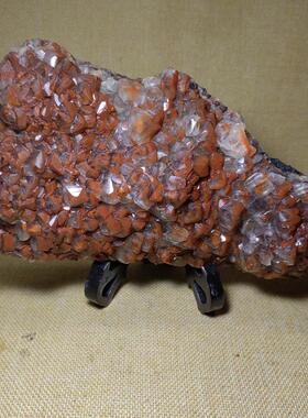 L89红色结晶方解石 矿物晶体晶簇矿石标本原石摆件观赏石地质教学