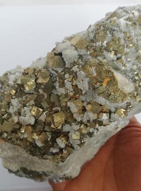 N07天然黄铁矿晶簇晶体 水晶碎石原石  摆件 矿标 矿石地质教学