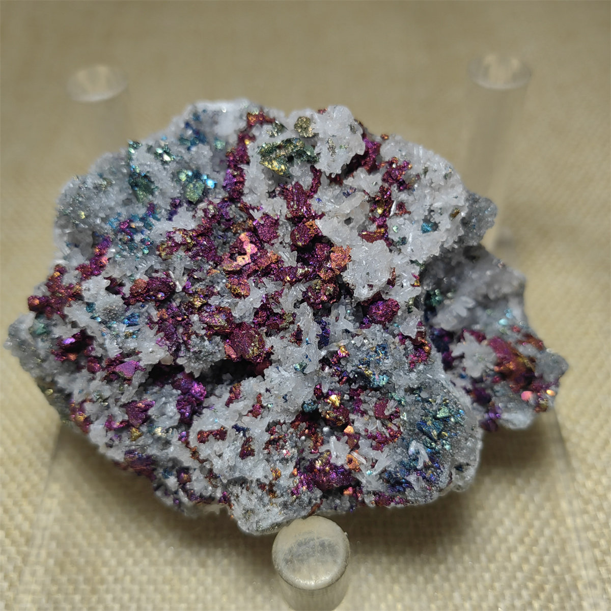 天然彩色铜矿水晶原石摆件