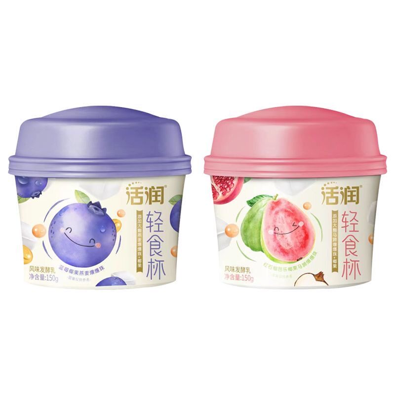 新希望活润轻食杯爆珠酸奶蓝莓味芭乐味150g下午茶酸奶