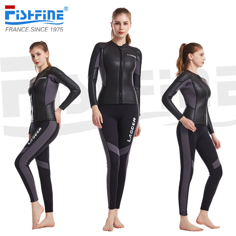 女保暖分体防寒速干深潜潜水服