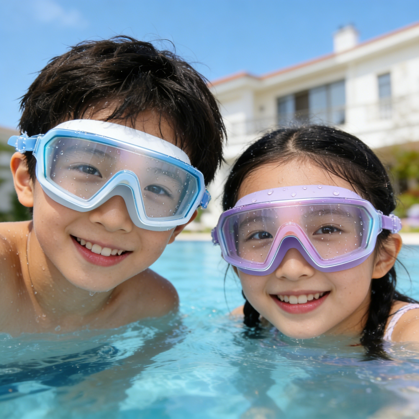 儿童大框泳镜防雾防水男女通用3-16岁小孩游泳专用眼镜高端护目镜