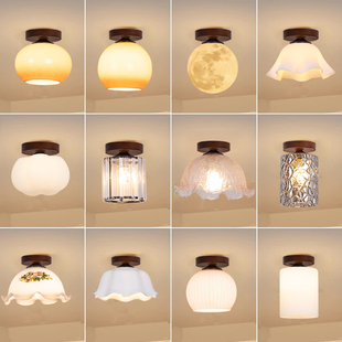 中式复古走廊过道楼梯小吸顶灯门厅入户玄关中古风阳台创意吸顶灯