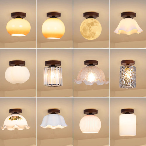 2024新款中古实木过道灯走廊灯