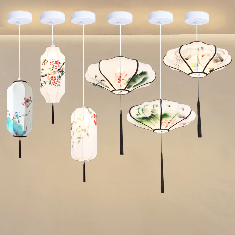 婚庆装饰婚礼布置道具新中式中式仿古宫灯吊顶手绘灯笼吊灯路引