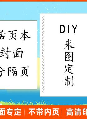 活页本封面来图定制B5手账本分隔页A5笔记本印图案A4DIY本子配件