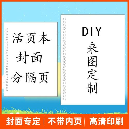 活页本封面来图定制B5手账本分隔页A5笔记本印图案A4DIY本子配件