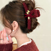 氛围感新年气质小马大号抓夹发量大盘发鲨鱼夹高级感百搭发夹头饰