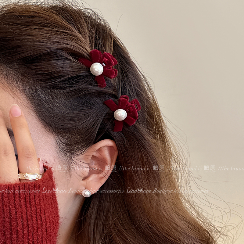 敲甜小公主~一对秋冬丝绒小抓夹