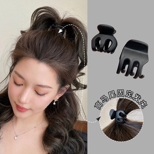 黑色高马尾抓夹增高颅顶显脸小