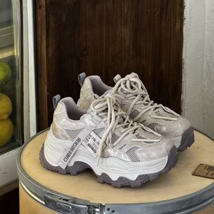 潮2026春款 佰诗奴厚底老爹鞋 401642278女炸街增高休闲运动超轻鞋