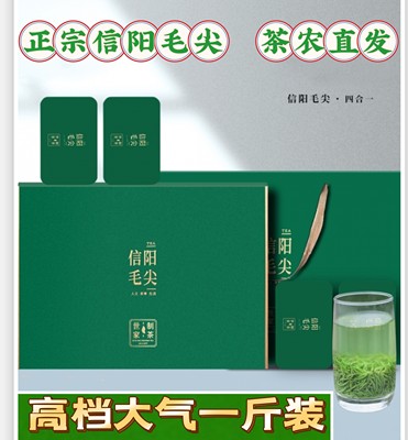 信阳毛尖礼盒装茶叶绿茶2024新茶雨前毛尖春茶500g送礼茶正宗特产