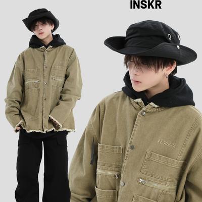 【INSKR】多口袋水洗牛仔外套