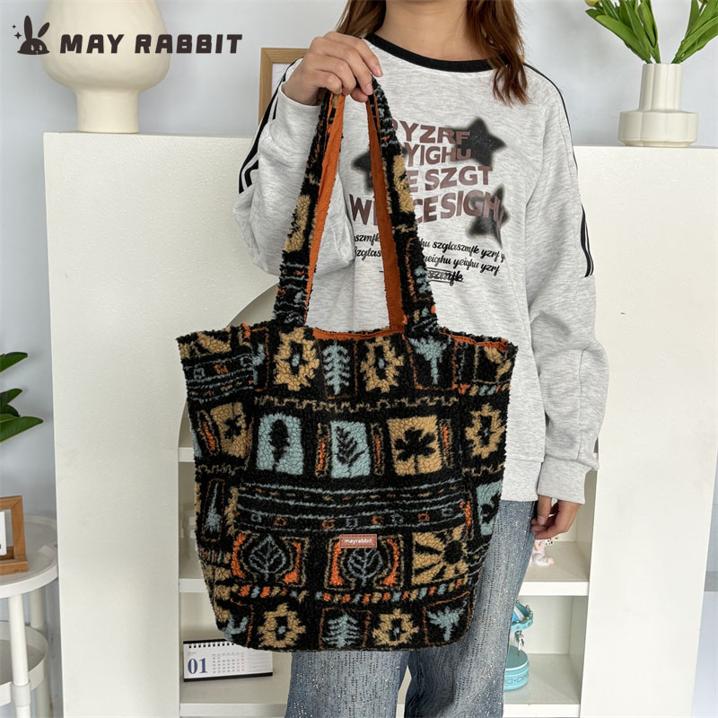 MAYRABBIT韩系复古毛绒单肩包