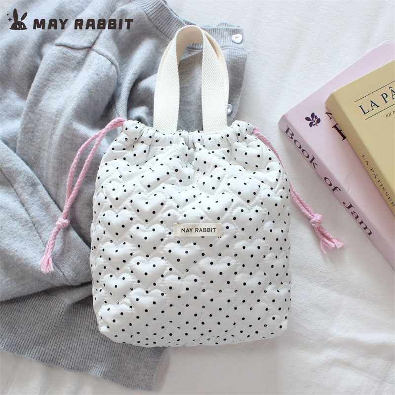 MAYRABBIT 韩系绗棉波点手提包包便携通勤手拎小包小众抽绳束口袋,箱包皮具/热销女包/男包,通用款女包,淘宝优惠券,粉丝福利购,淘宝优惠卷