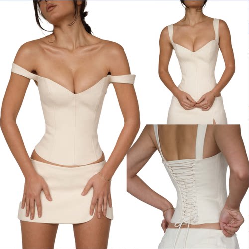 过渡性感欧美新款时尚紧身绑带美背上衣性感抹胸背心外穿打底衫女