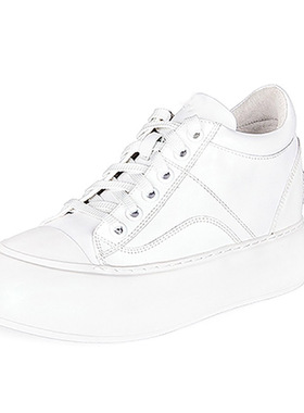 2025春季新品真皮休闲厚底隐形内增高8.5cm面包小白鞋女YF265WTC