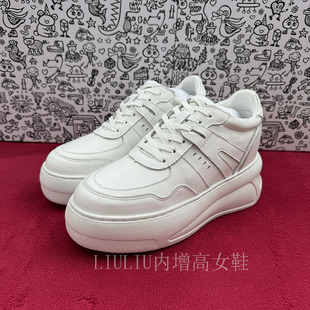 隐形内增高8CM 小白鞋 25春季 简约真皮板鞋 女244GNF 厚底超轻时尚