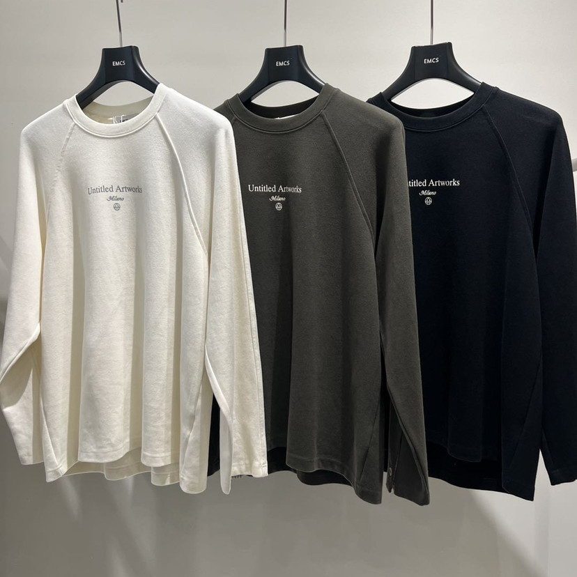 EMCS-韩系秋上新百搭简约休闲圆领宽松字母印花长袖T恤253103男