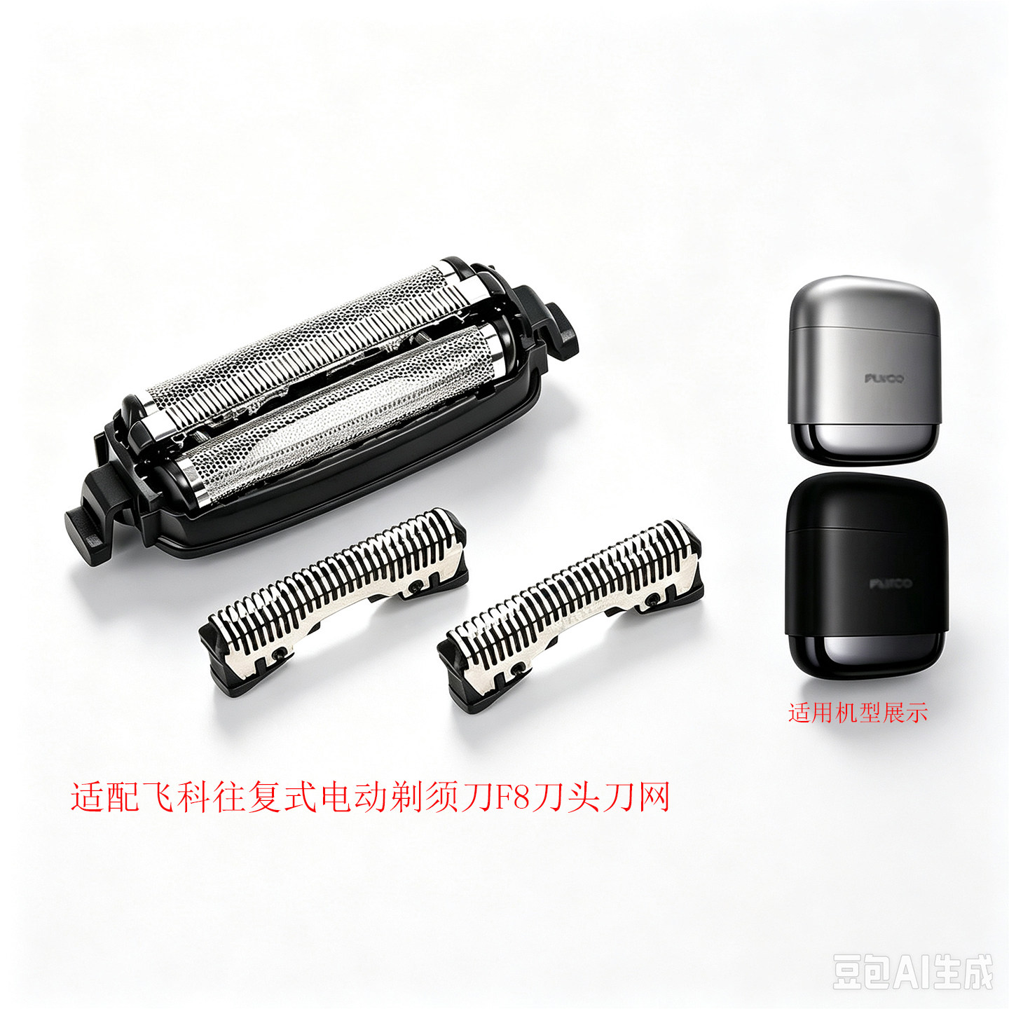适配原装飞科往复式剃须刀F8刀头刀网电动刮胡刀便携式卡配件头盖图片