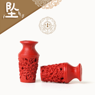 含辰砂工艺品朱砂宝瓶花瓶 花开富贵 正品高含量男女吊坠项链配饰