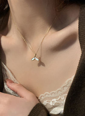 贝壳鱼尾项链钛钢项链