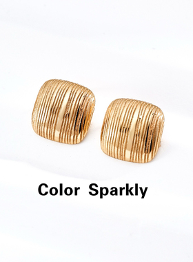Color Sparkly 925银镀金几何耳环女轻奢高级感小众设计感耳饰