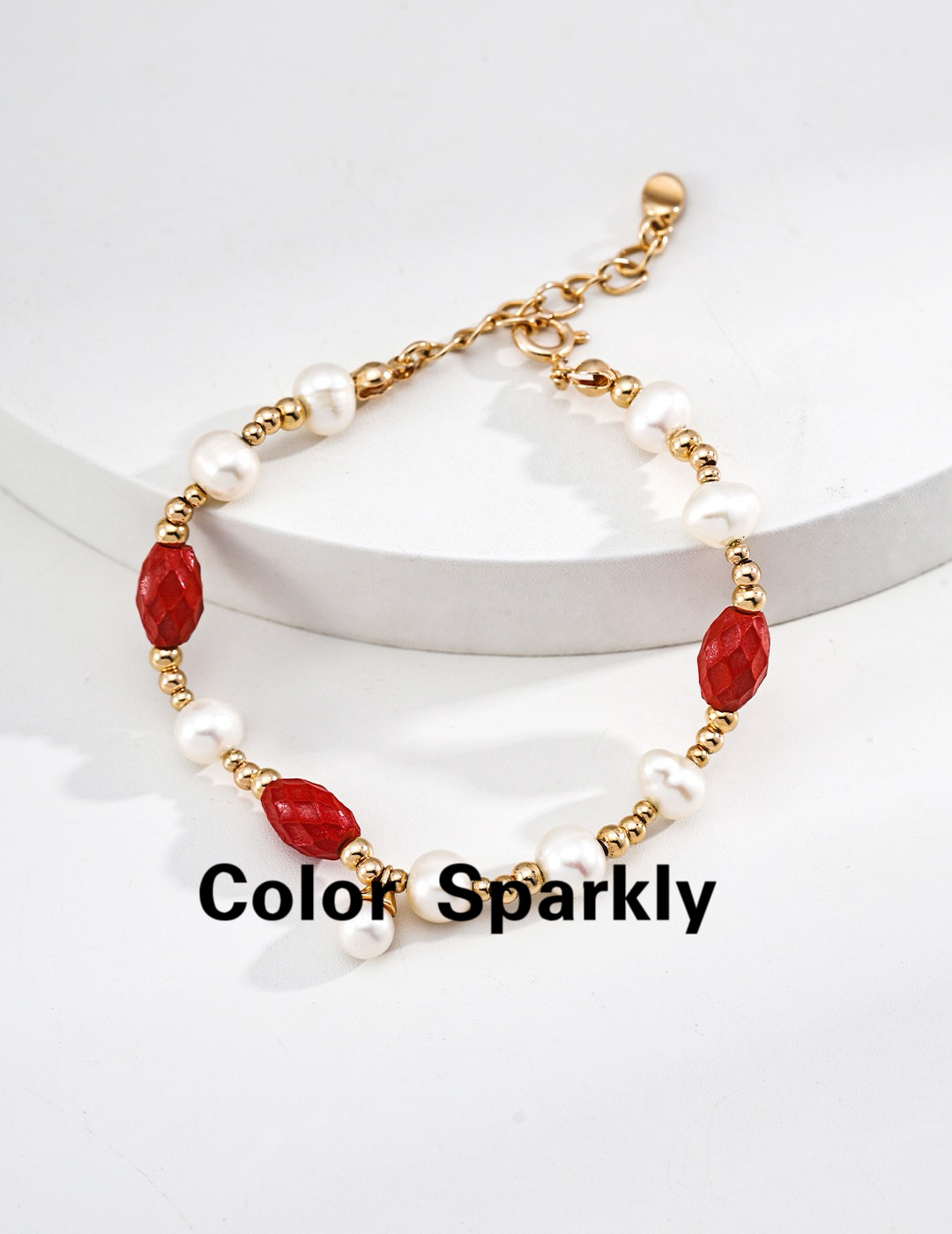 925银镀金天然珍珠手链轻奢