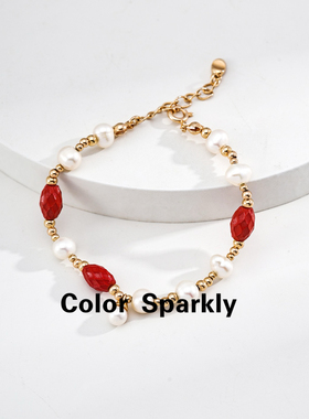 925银镀金天然珍珠手链轻奢