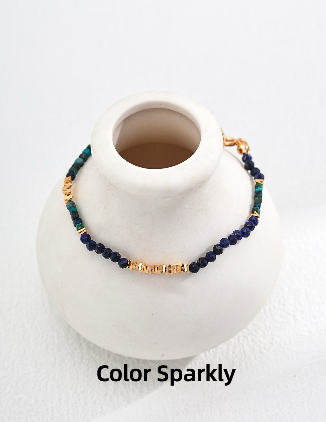 Color Sparkly 纯银青金石手链女轻奢小众设计高级感气质百搭