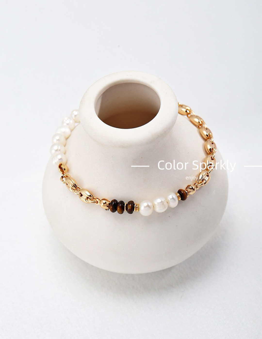 【Color Sparkly】小众轻奢设计天然淡水珍珠手链复古风气质百搭