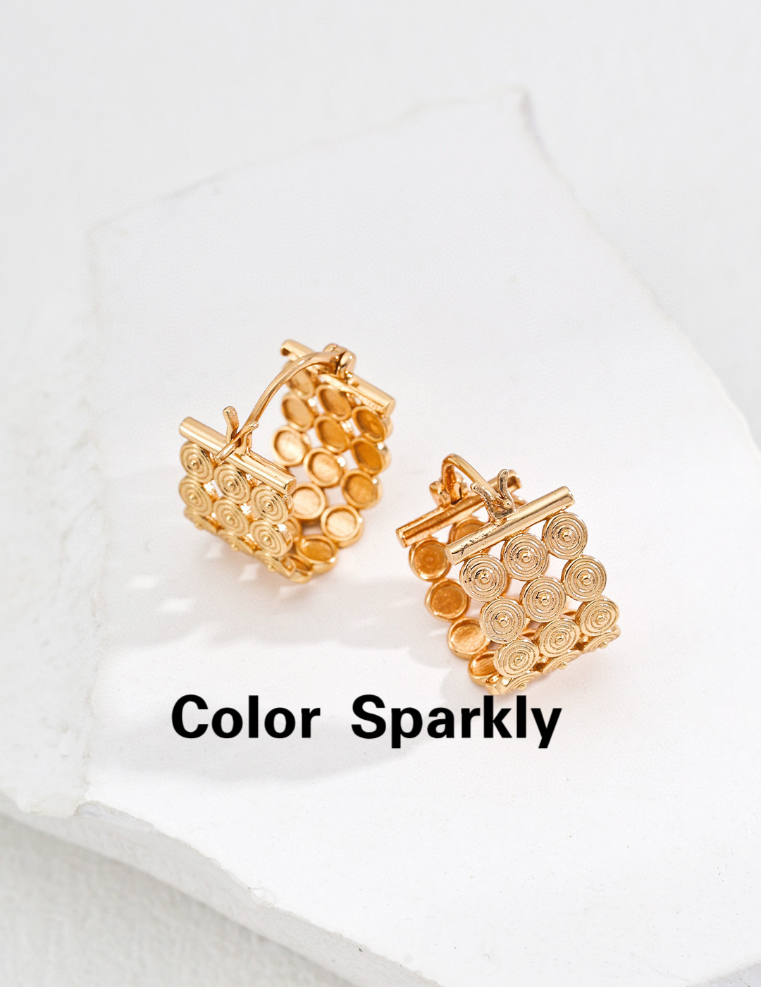 Color Sparkly 小众高级感轻奢时尚金属耳环女气质素圈新款耳环