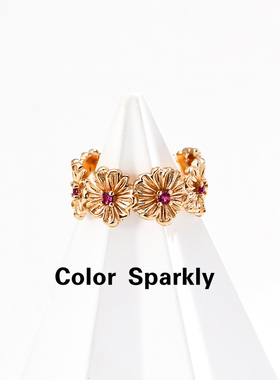 小众设计925银镀金小雏菊戒指