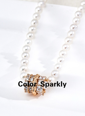 Color Sparkly 925银镀金简约设计转运珠珍珠项链女高级感项链
