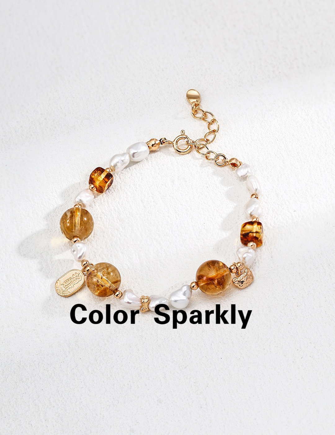 天然珍珠黄塔晶招财手链