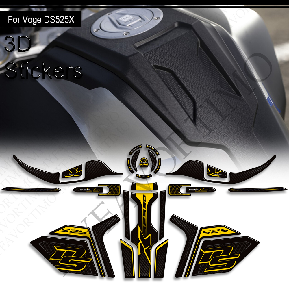 适用于无极VOGE DS525X鱼骨贴邮箱盖贴树脂材质改装保护机车贴纸