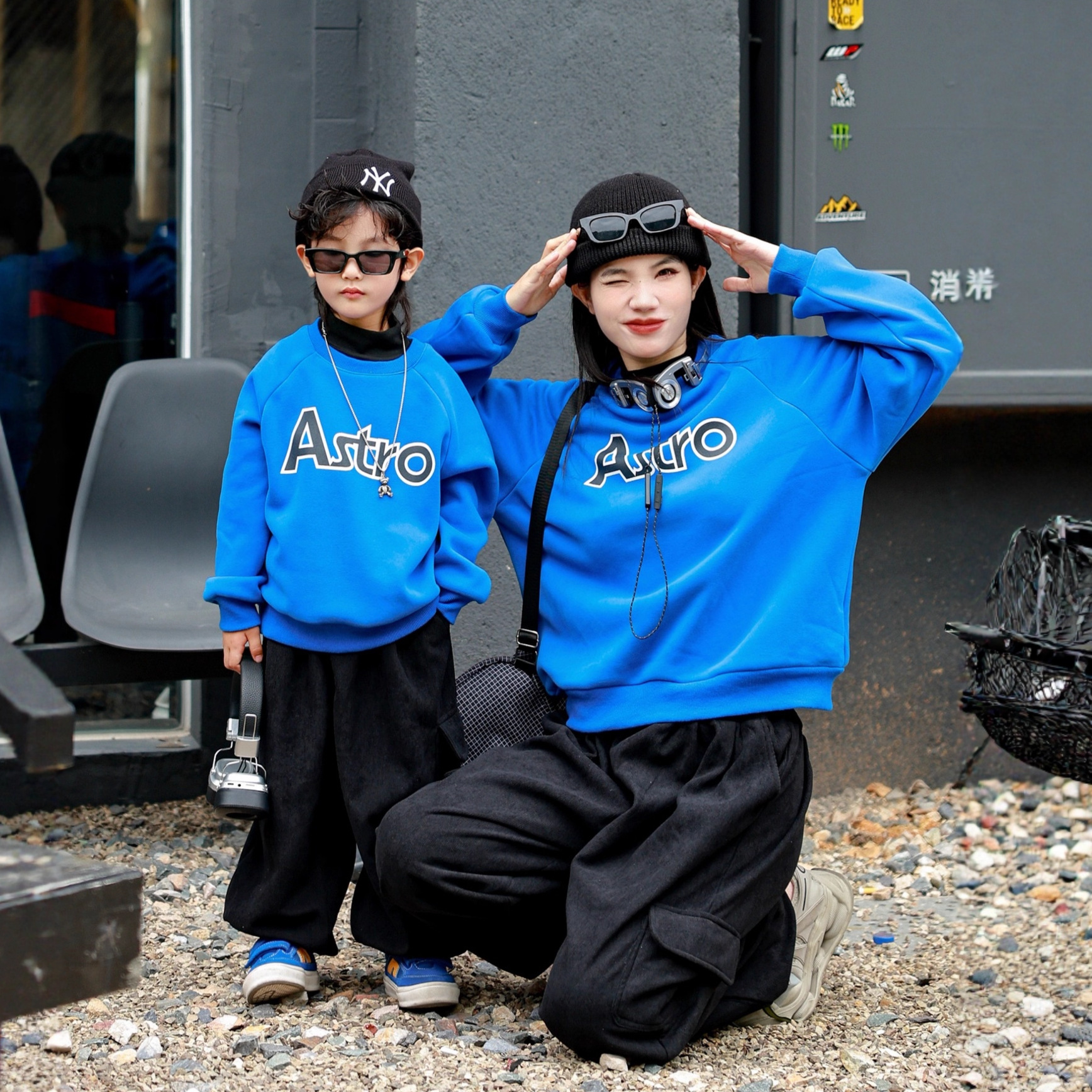 儿童亲子卫衣套装2025秋冬新款母子母女洋气加绒卫衣宝宝运动套装