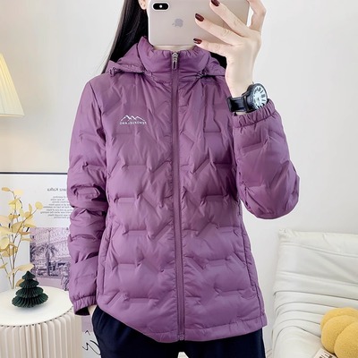 新款石墨烯保暧羽绒服可拆帽大码