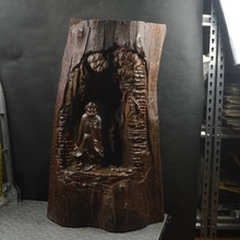 老挝大红酸枝达摩木雕红木风化枯木禅意办公室大摆件复古手工雕刻