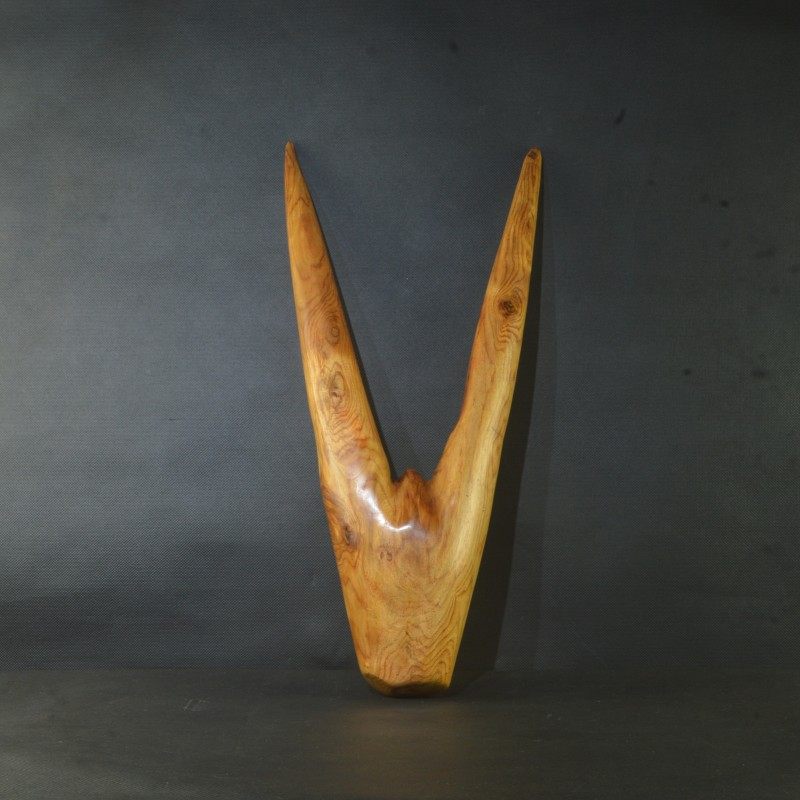 老料越南黄花梨羊角摆件红木雕刻虎皮纹金黄天然树杈壁挂工艺品