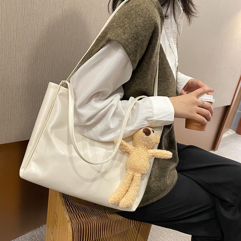 女士包包新款百搭休闲大容量女潮托特韩版包包大包手提潮流纯色简