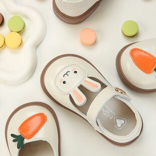 新款单鞋卡通女宝宝2025中春秋皮鞋小兔子女童鞋子公主鞋可爱小童