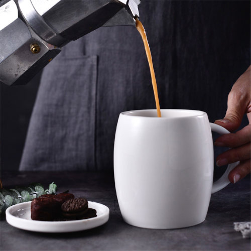 马克杯矮胖大口简约costa带盖勺陶瓷杯子大容量创意水杯家用定制 - 封面